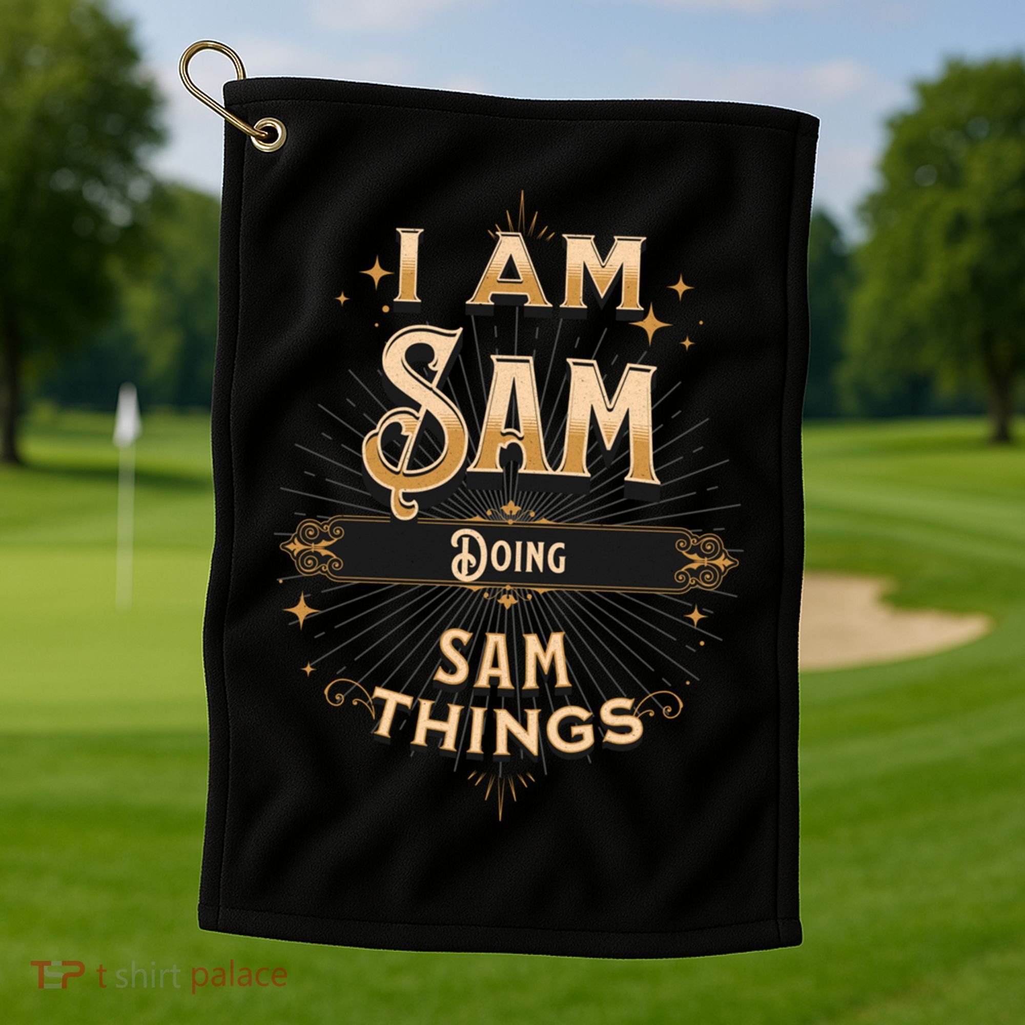 I Am Sam Doing Sam Things Funny Celebration Cool Gift Golf Towel