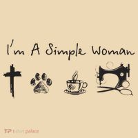 Im A Simple Woman Jesus Dog Coffee Sewing T-Shirt thumb 2