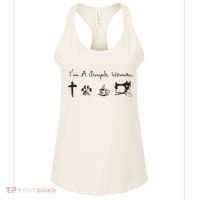 Im A Simple Woman Jesus Dog Coffee Sewing Women's Tank Top thumb 0
