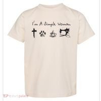 Im A Simple Woman Jesus Dog Coffee Sewing Toddler T-Shirt thumb 0