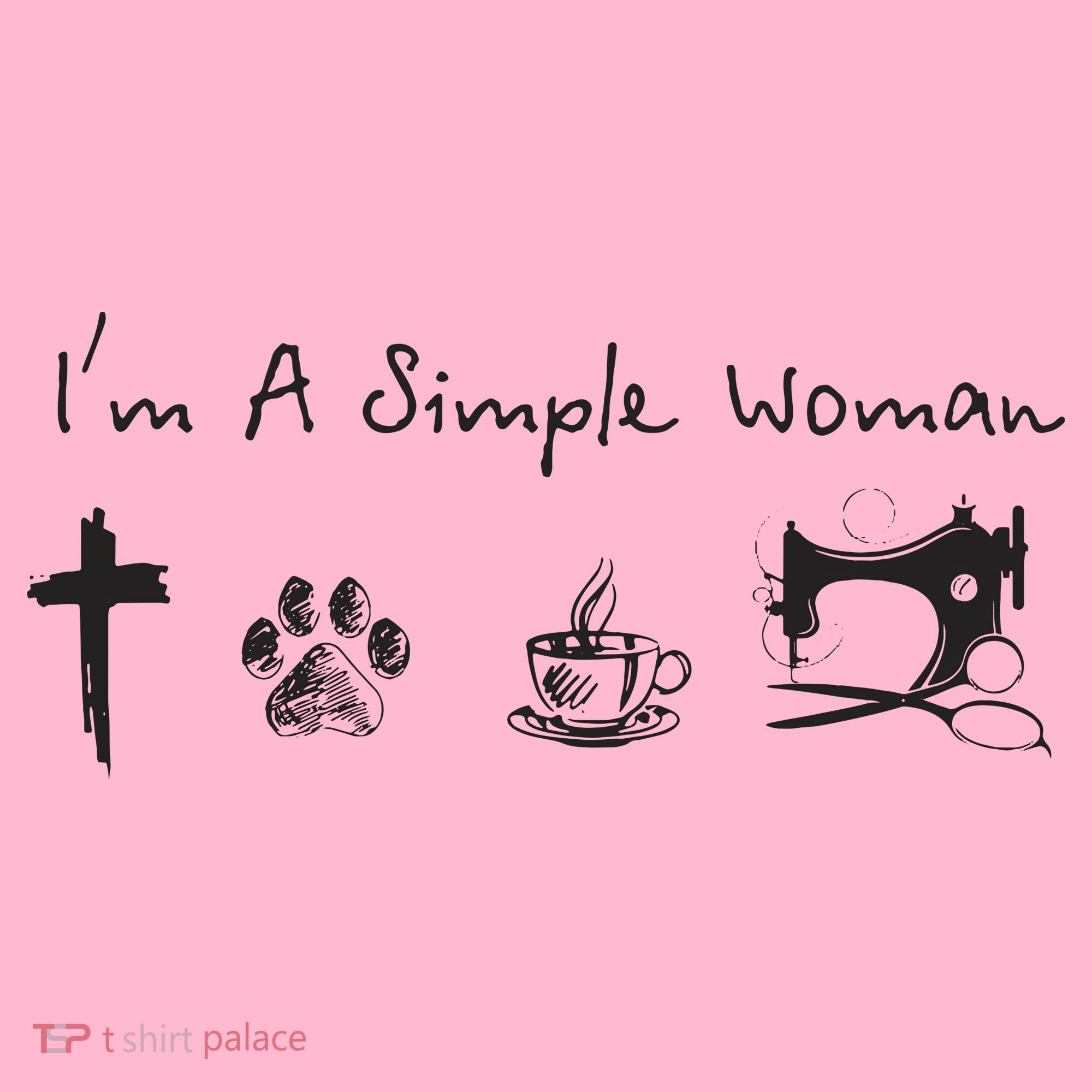 Im A Simple Woman Jesus Dog Coffee Sewing Coaster