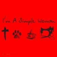 Im A Simple Woman Jesus Dog Coffee Sewing Santa Hat thumb 1