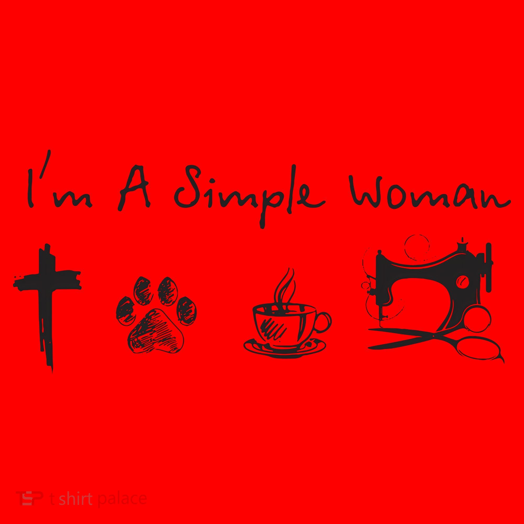 Im A Simple Woman Jesus Dog Coffee Sewing Santa Hat
