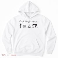 Im A Simple Woman Jesus Dog Coffee Sewing Hoodie thumb 0