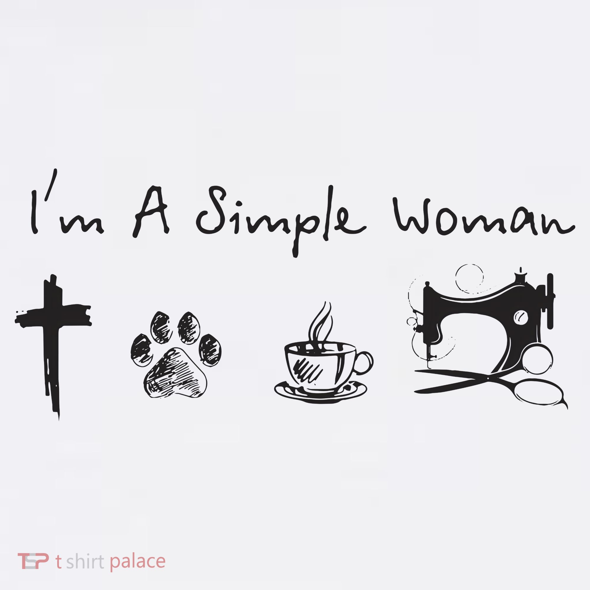Im A Simple Woman Jesus Dog Coffee Sewing Hoodie