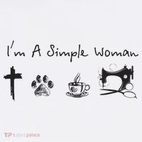 Im A Simple Woman Jesus Dog Coffee Sewing Polo thumb 3
