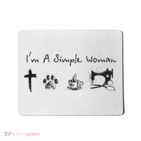Im A Simple Woman Jesus Dog Coffee Sewing Mousepad thumb 0