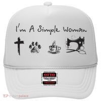 Im A Simple Woman Jesus Dog Coffee Sewing Hat thumb 0