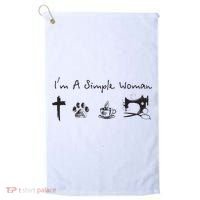 Im A Simple Woman Jesus Dog Coffee Sewing Golf Towel thumb 0