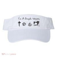 Im A Simple Woman Jesus Dog Coffee Sewing Visor thumb 0