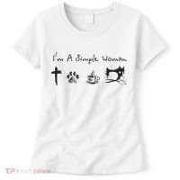Im A Simple Woman Jesus Dog Coffee Sewing Women's T-Shirt thumb 0