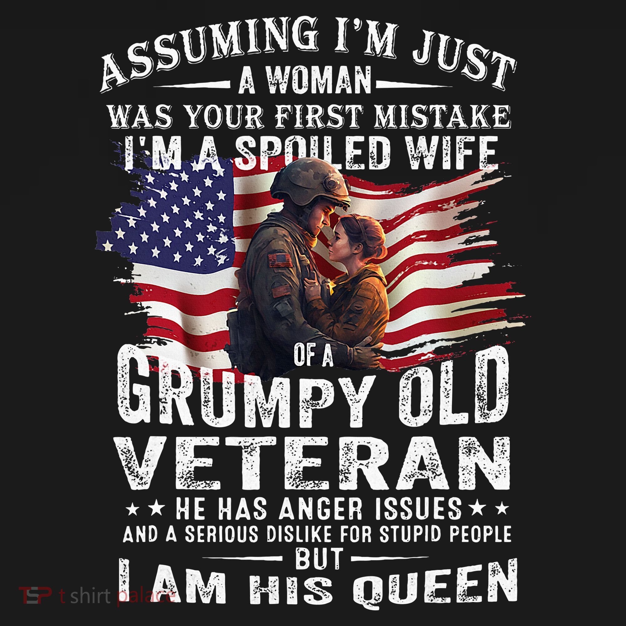 IM A Spoiled Wife Of A Grumpy Old Veteran Husband Wife Sweatshirt