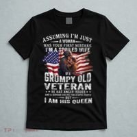 IM A Spoiled Wife Of A Grumpy Old Veteran Husband Wife T-Shirt thumb 5