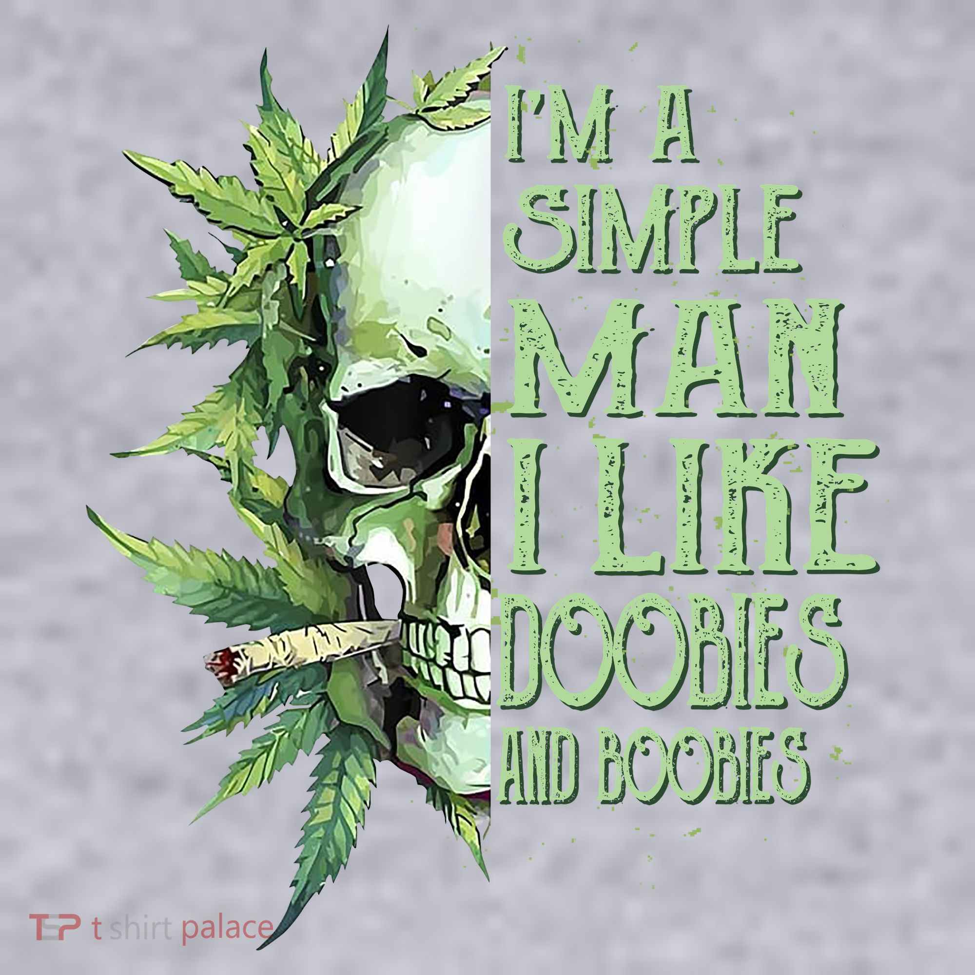 IM A Simple Man I Like Doobies And Boobies Skull Weed Women's Racerback Cropped Tank