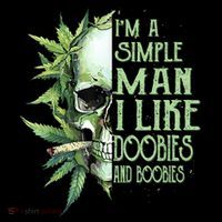IM A Simple Man I Like Doobies And Boobies Skull Weed Coffee Mug thumb 5