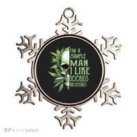 IM A Simple Man I Like Doobies And Boobies Skull Weed Ornament thumb 0