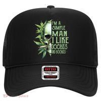 IM A Simple Man I Like Doobies And Boobies Skull Weed Hat thumb 0
