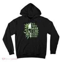IM A Simple Man I Like Doobies And Boobies Skull Weed Tall Hoodie thumb 0