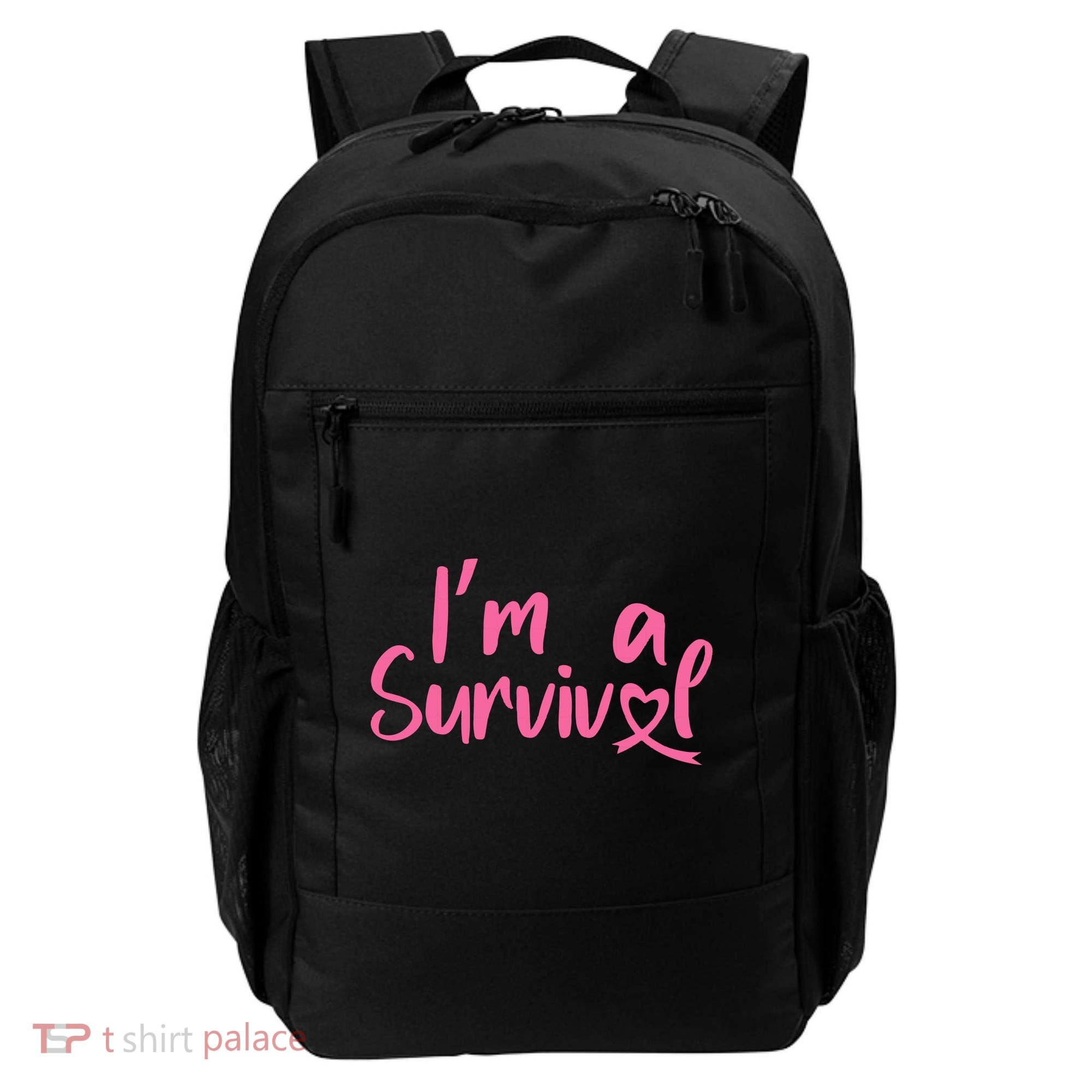 I'm A Survivor Cancer, Pink Ribbon, Breast Cancer Backpack