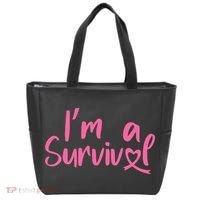 I'm A Survivor Cancer, Pink Ribbon, Breast Cancer Tote Bag thumb 0