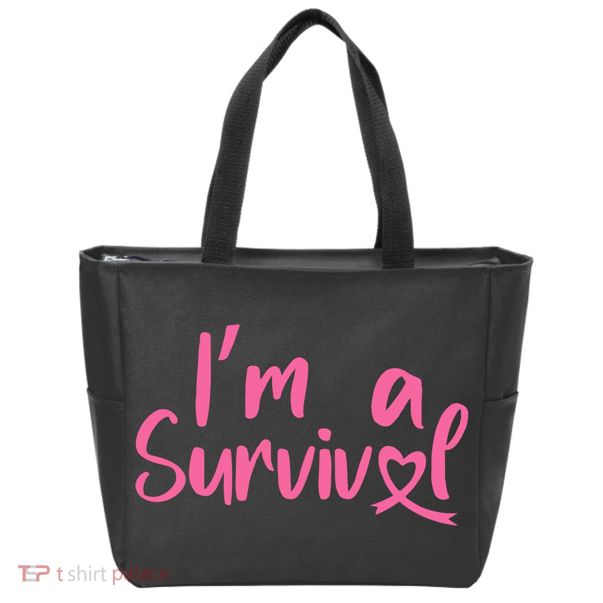 I'm A Survivor Cancer, Pink Ribbon, Breast Cancer Tote Bag