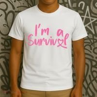 I'm A Survivor Cancer, Pink Ribbon, Breast Cancer T-Shirt thumb 3