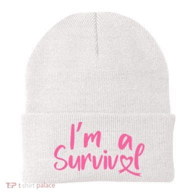 I'm A Survivor Cancer, Pink Ribbon, Breast Cancer Beanie