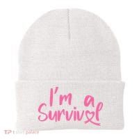 I'm A Survivor Cancer, Pink Ribbon, Breast Cancer Beanie thumb 0