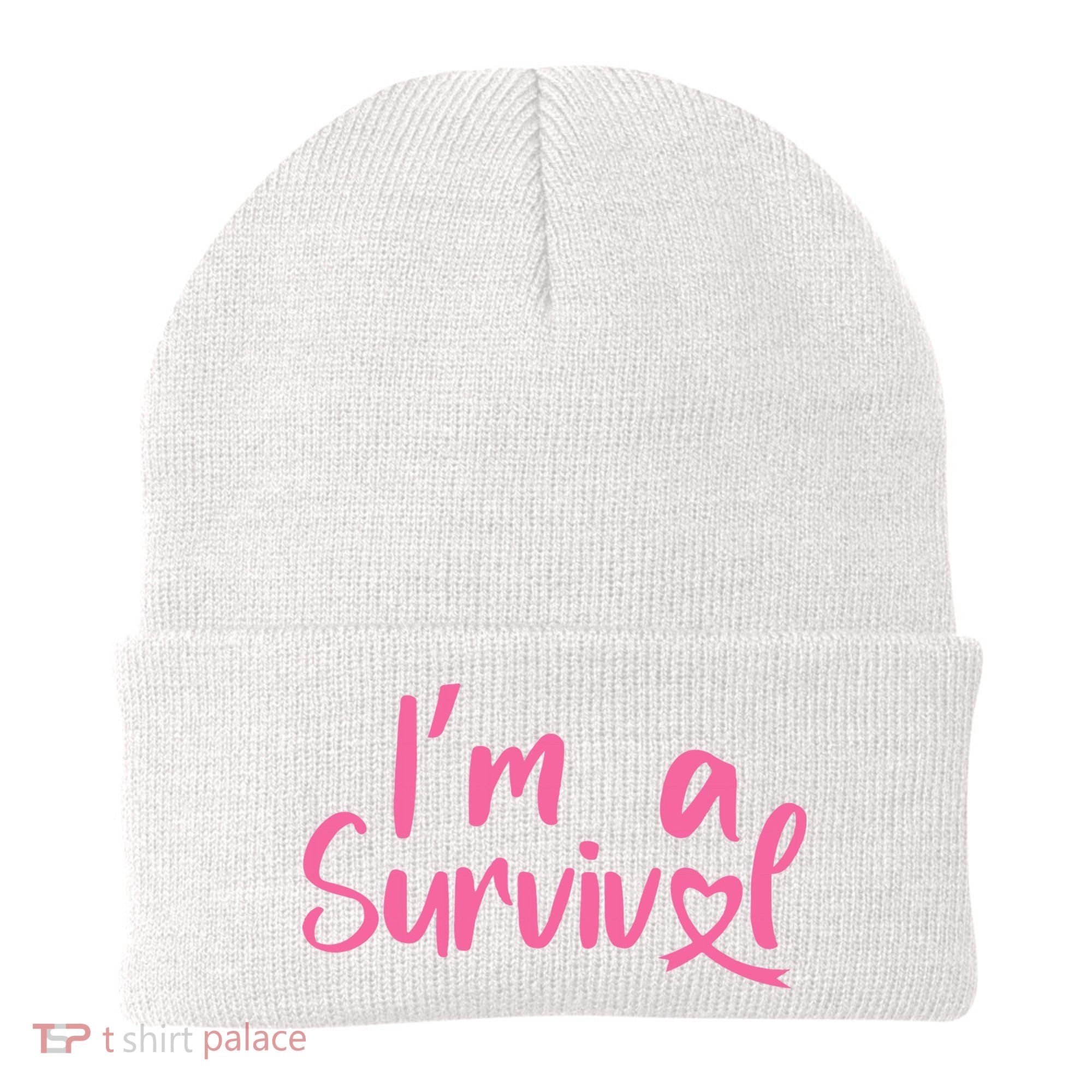 I'm A Survivor Cancer, Pink Ribbon, Breast Cancer Beanie