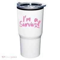 I'm A Survivor Cancer, Pink Ribbon, Breast Cancer Tumbler thumb 0