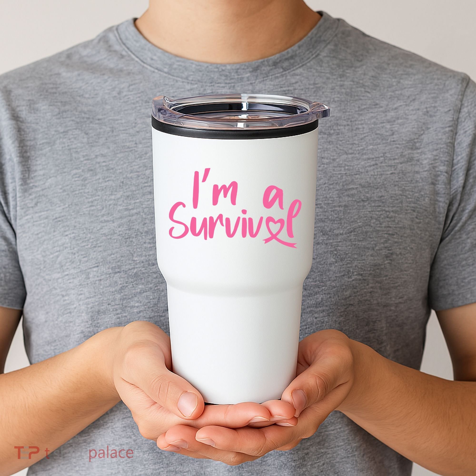 I'm A Survivor Cancer, Pink Ribbon, Breast Cancer Tumbler