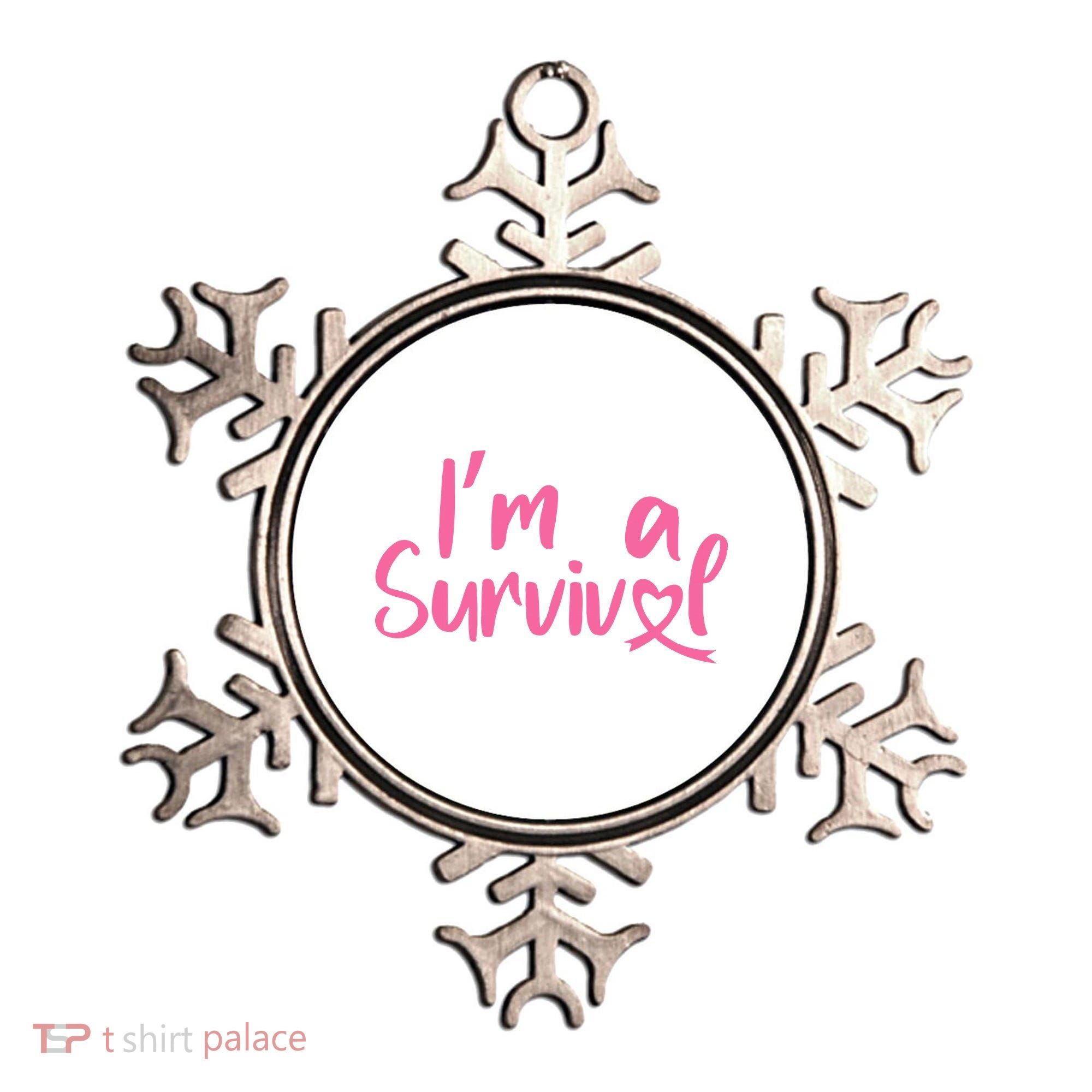 I'm A Survivor Cancer, Pink Ribbon, Breast Cancer Ornament