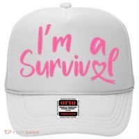 I'm A Survivor Cancer, Pink Ribbon, Breast Cancer Hat thumb 0
