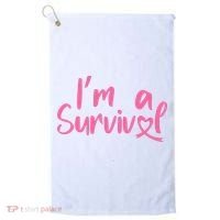 I'm A Survivor Cancer, Pink Ribbon, Breast Cancer Golf Towel thumb 0