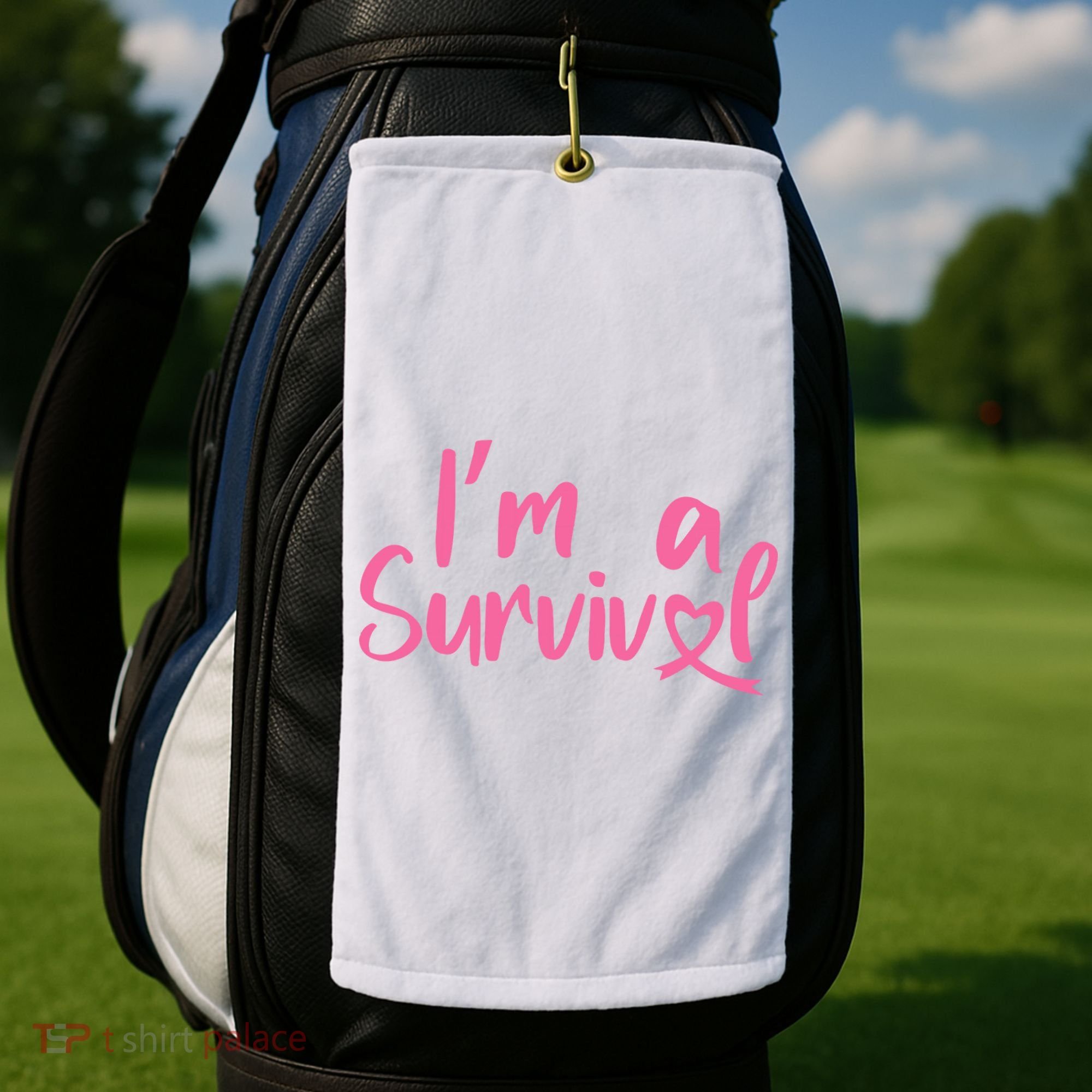 I'm A Survivor Cancer, Pink Ribbon, Breast Cancer Golf Towel