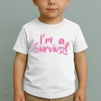 I'm A Survivor Cancer, Pink Ribbon, Breast Cancer Toddler T-Shirt thumb 2