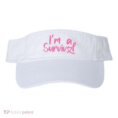 I'm A Survivor Cancer, Pink Ribbon, Breast Cancer Visor