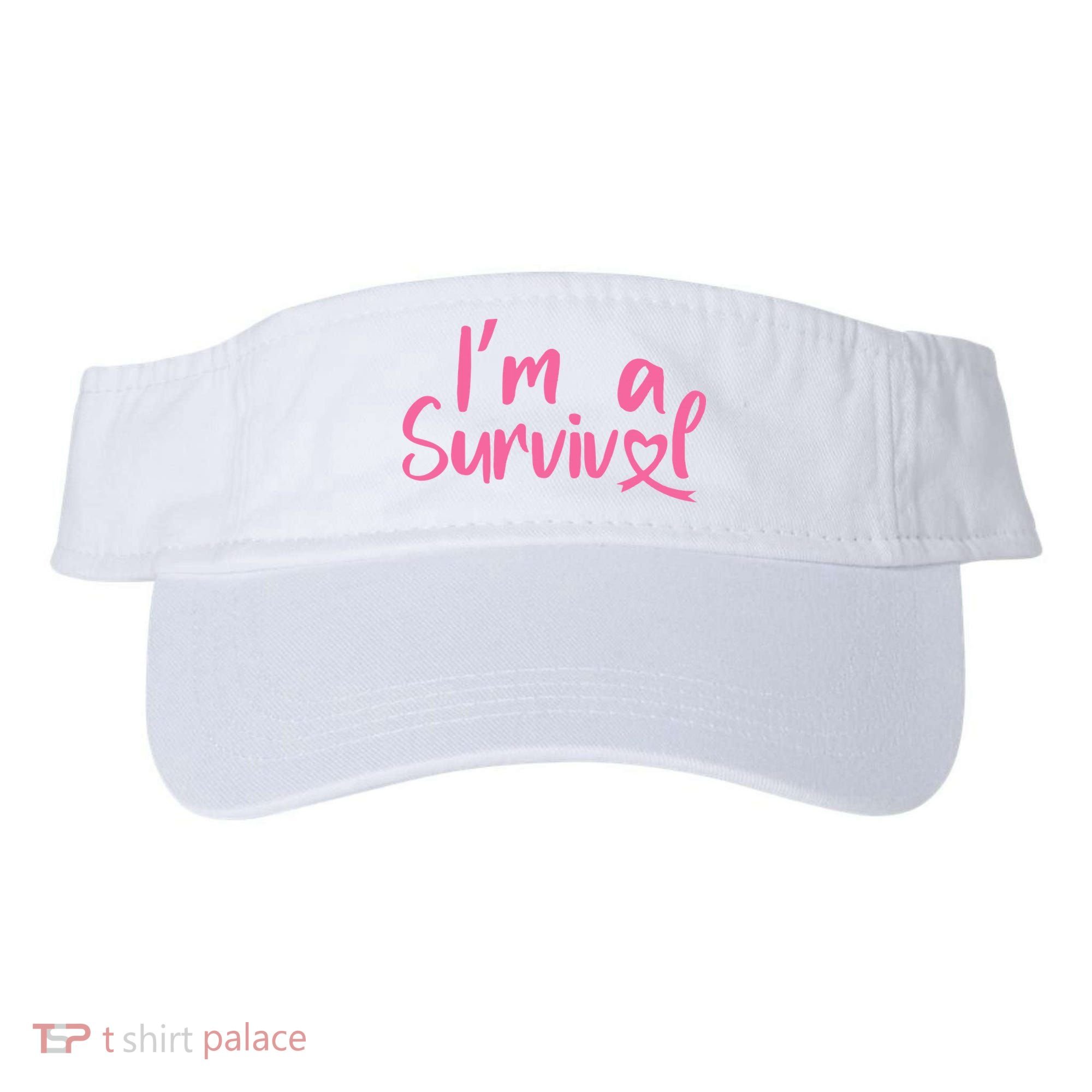 I'm A Survivor Cancer, Pink Ribbon, Breast Cancer Visor
