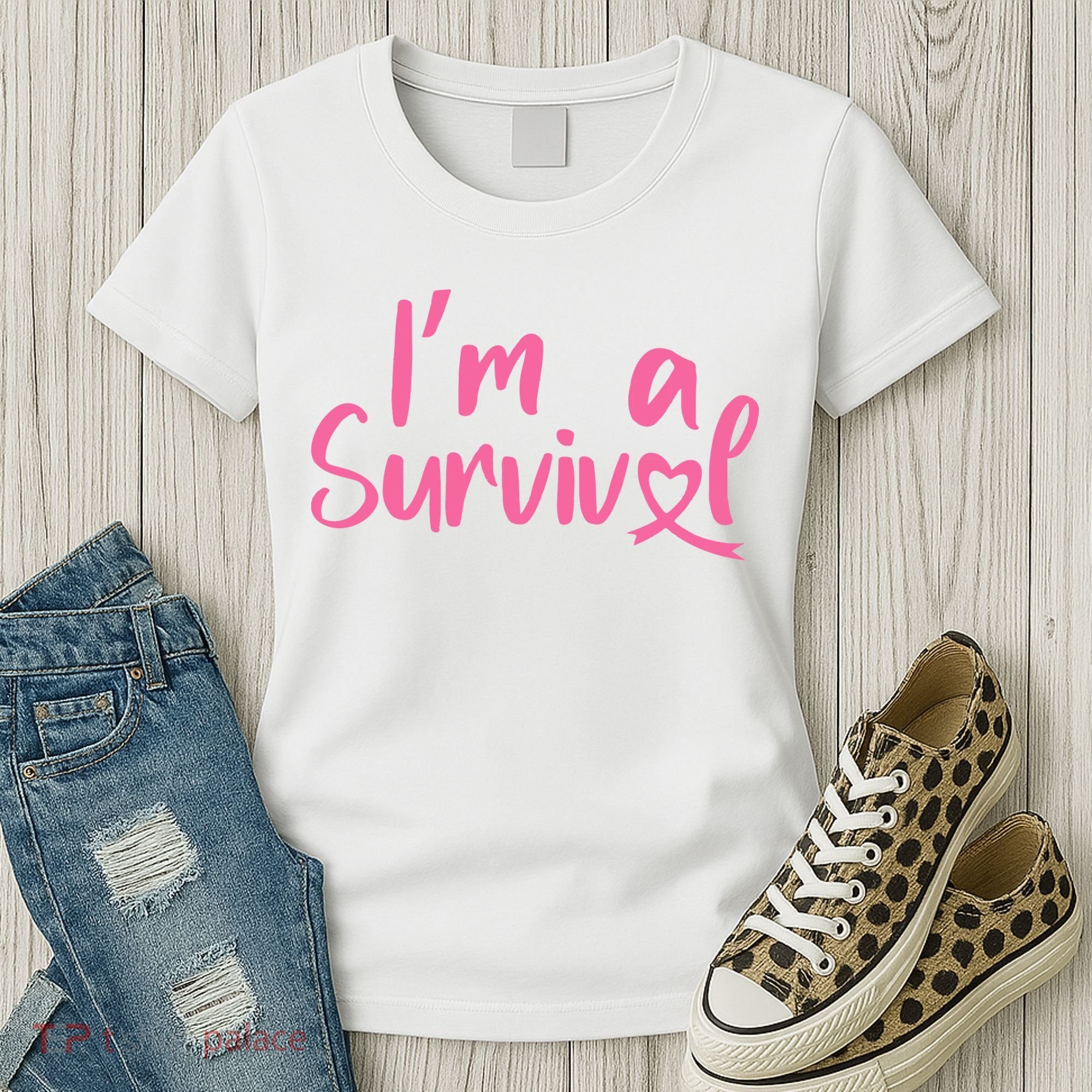 I'm A Survivor Cancer, Pink Ribbon, Breast Cancer Women's T-Shirt