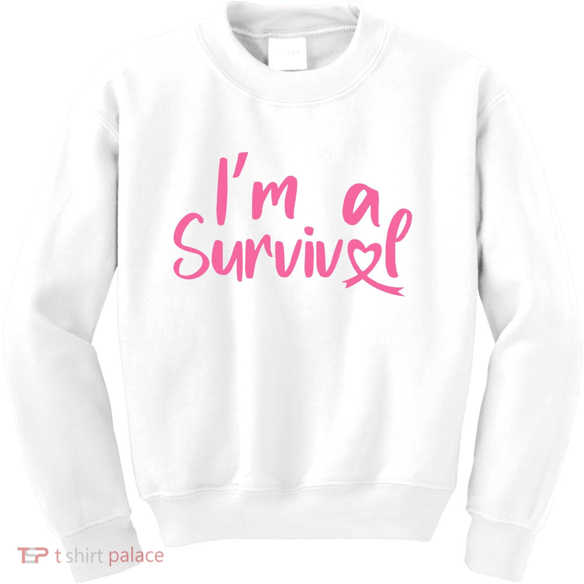 I'm A Survivor Cancer, Pink Ribbon, Breast Cancer Kids Sweatshirt