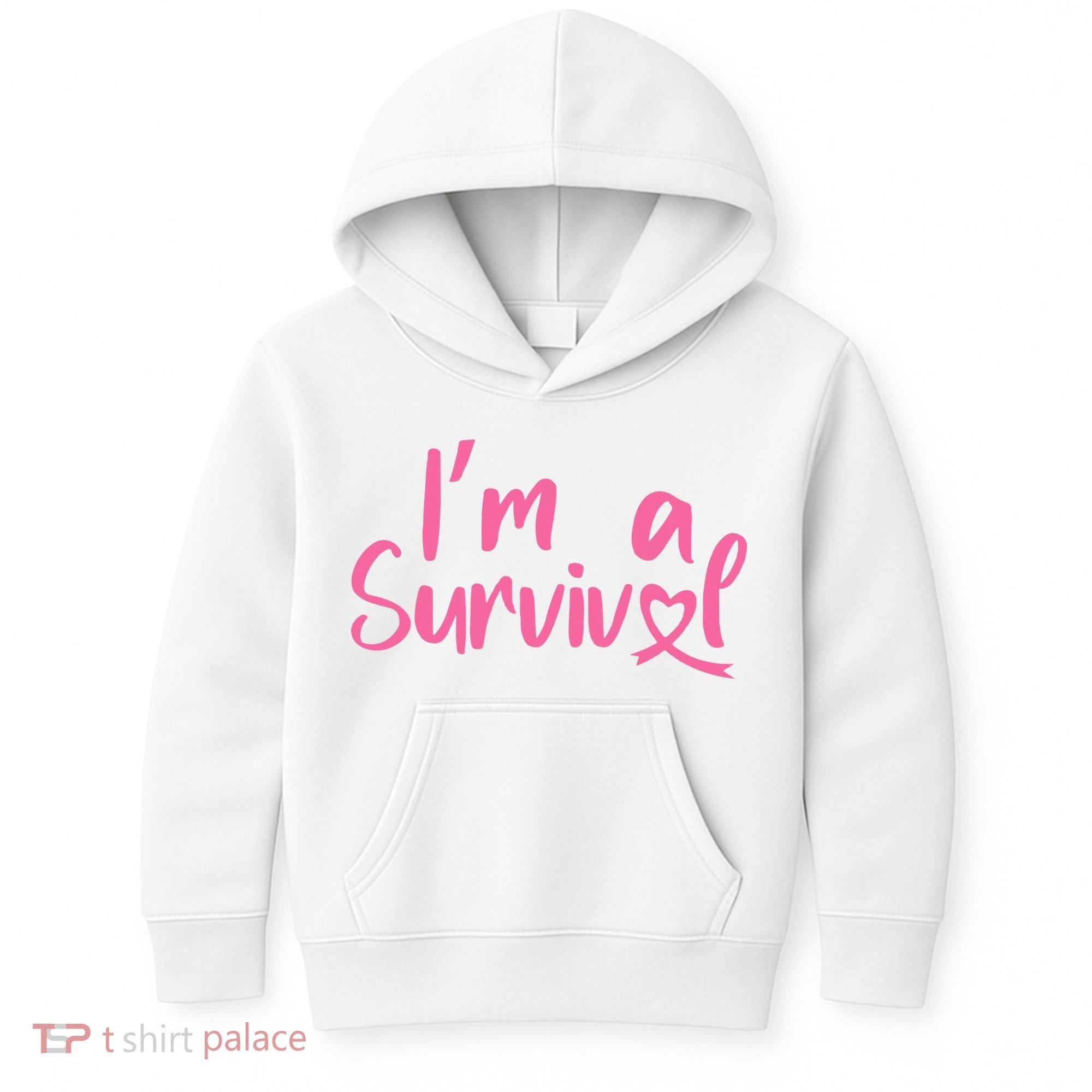 I'm A Survivor Cancer, Pink Ribbon, Breast Cancer Kids Hoodie