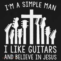 Im A Simple Man I Like Guitars And Believe In Jesus Hoodie thumb 2