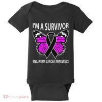 Im A Survivor Melanoma Skin Cancer Awareness Baby Bodysuit thumb 0