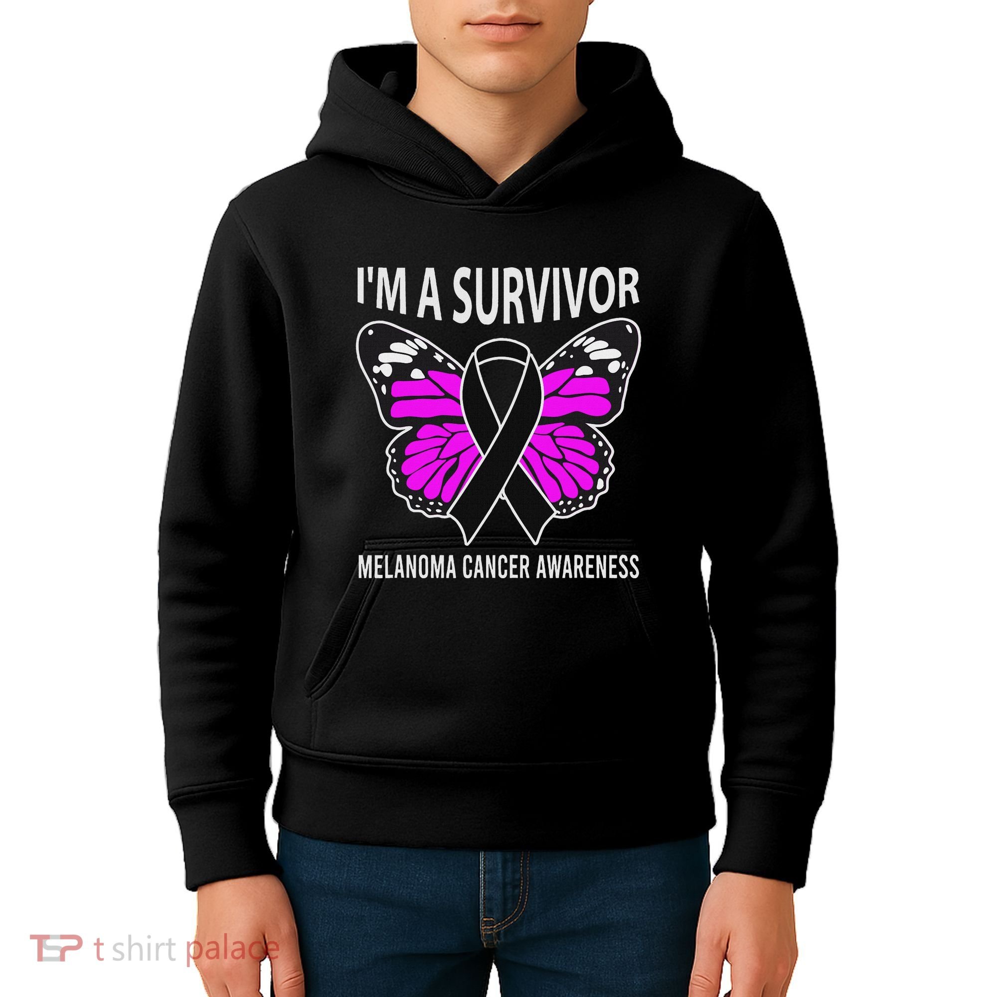 Im A Survivor Melanoma Skin Cancer Awareness Kids Hoodie
