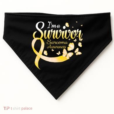 I'm A Survivor Sarcoma Awareness Butterfly Cute Gift USA-Made Doggie Bandana