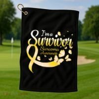 I'm A Survivor Sarcoma Awareness Butterfly Cute Gift Golf Towel thumb 1