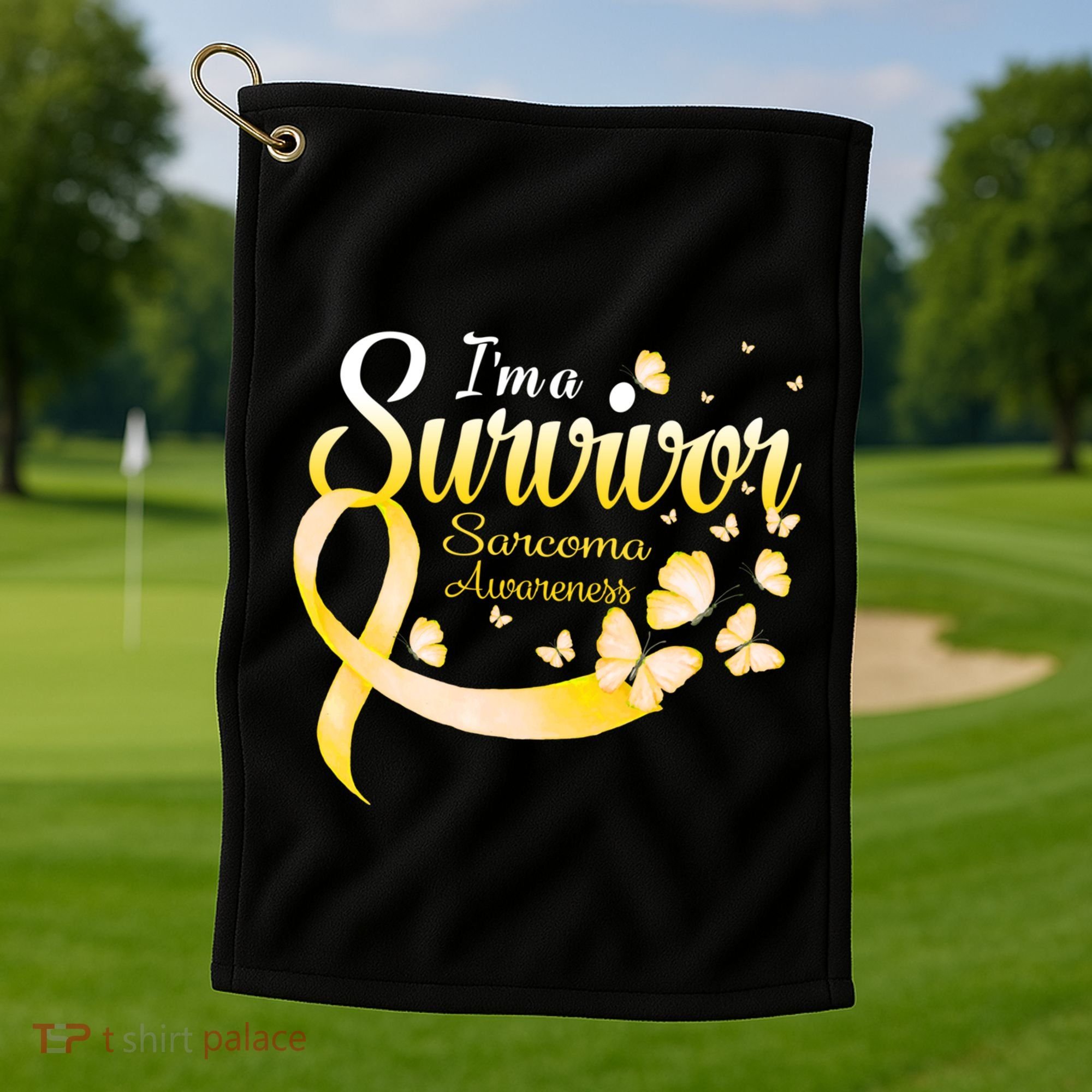 I'm A Survivor Sarcoma Awareness Butterfly Cute Gift Golf Towel