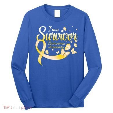 I'm A Survivor Sarcoma Awareness Butterfly Cute Gift Long Sleeve Shirt