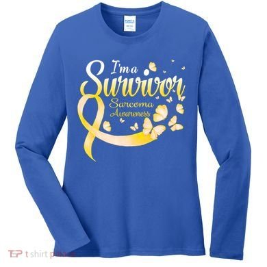 I'm A Survivor Sarcoma Awareness Butterfly Cute Gift Women's Long Sleeve Shirt