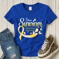 I'm A Survivor Sarcoma Awareness Butterfly Cute Gift Women's T-Shirt thumb 3